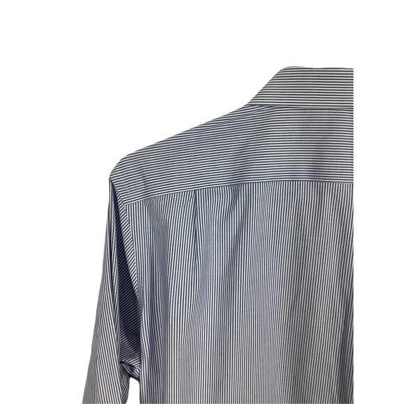 Goodfellow & Co Blue & White Pinstripe Slim Fit Button Down Shirt Size Large - Picture 7 of 9